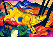 Franz Marc  Die gelbe Kuh Kunstdruk 100x70cm | Posters.nl